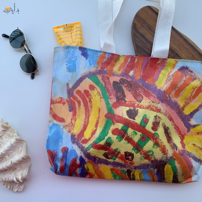 kiko's fish beach bag with zipper